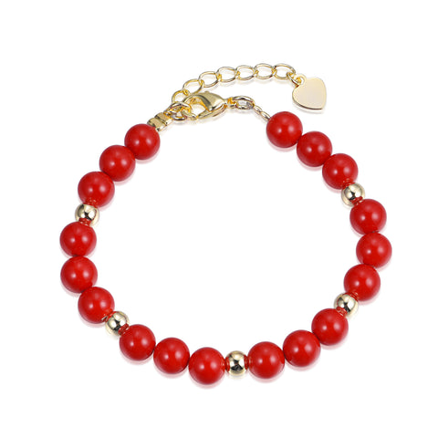 J - PB12 * -6mm red/gold bracelet