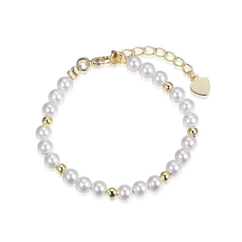 J - PB3 * -4mm white/ gold bracelet